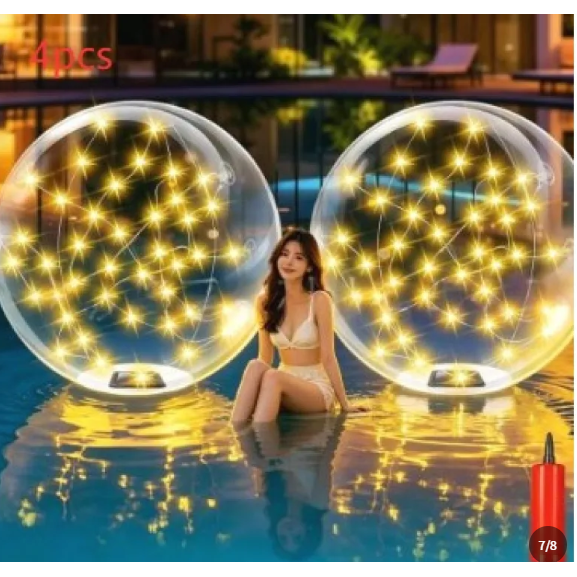 Swimming Pool Lights LED Floating Solar Inflatable Sphere - Image 1
