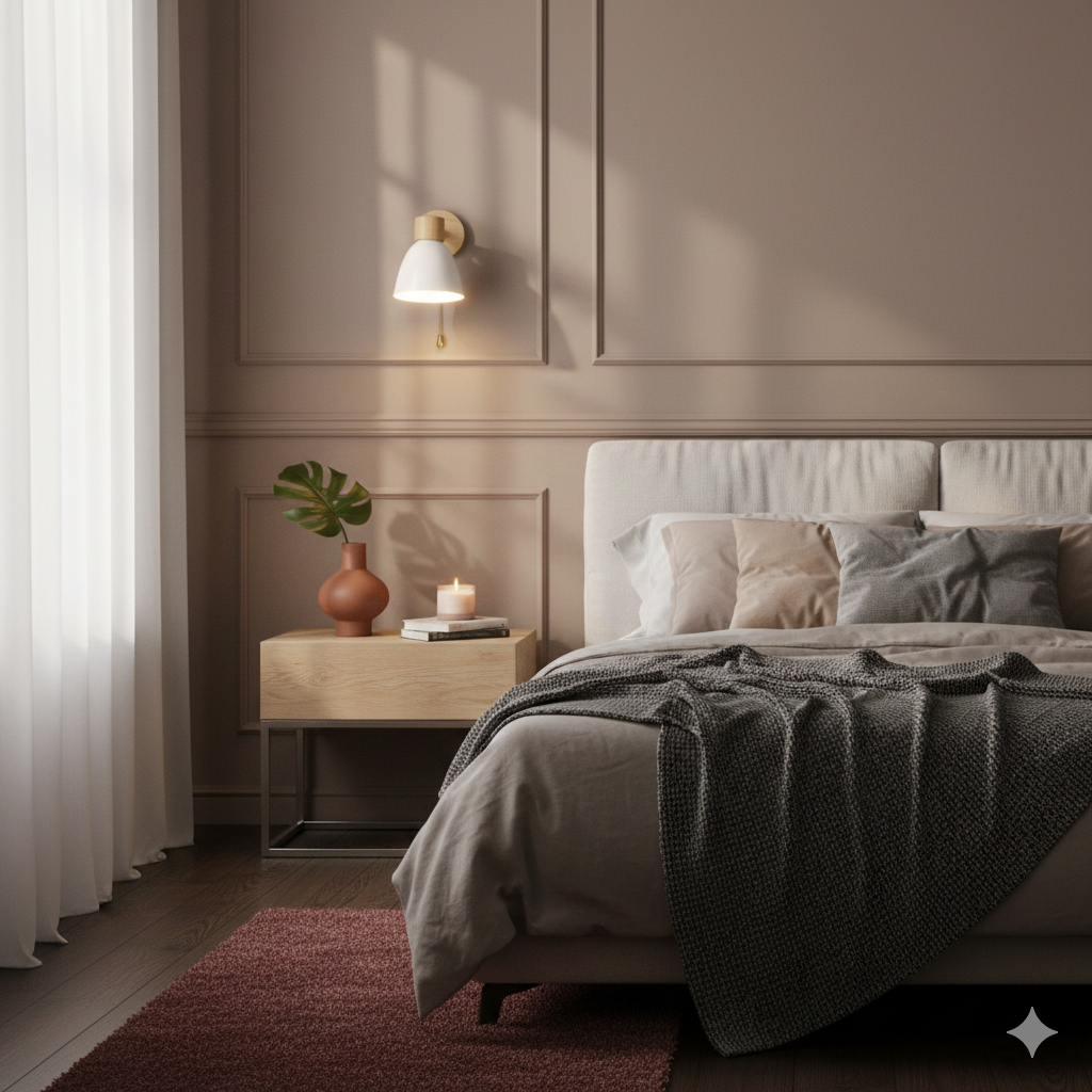 Swivel Arm Wall Sconce Bedside Reading Light Adjustable Wood Metal Conical - Image 18