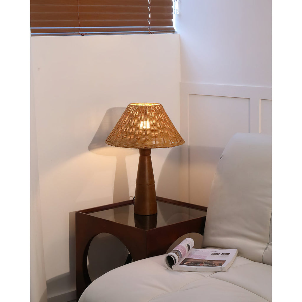 Table Lamp Bedside Lamp Living Room Lamp Wood Base LED Wood Base Lamp - Image 10