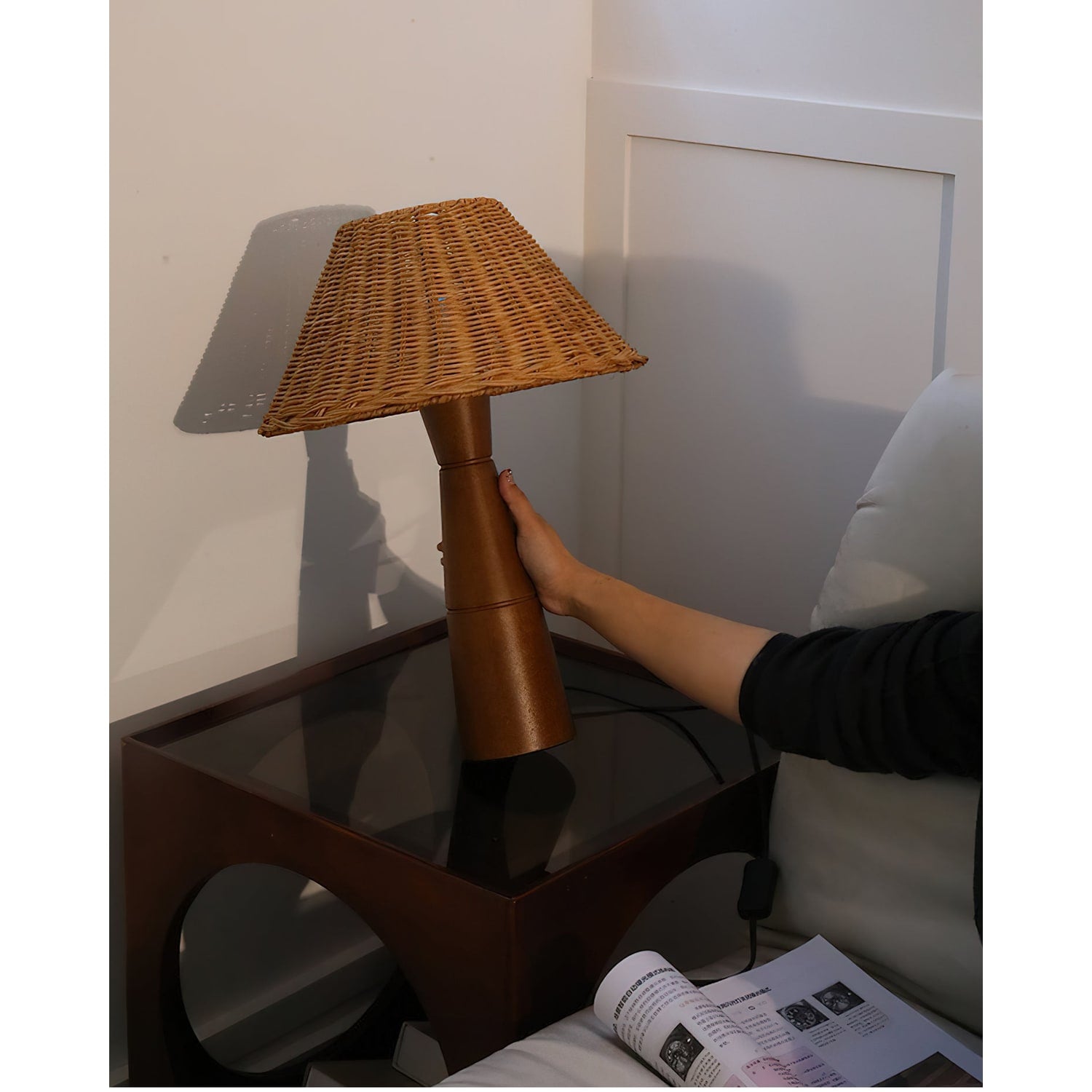 Table Lamp Bedside Lamp Living Room Lamp Wood Base LED Wood Base Lamp - Image 11