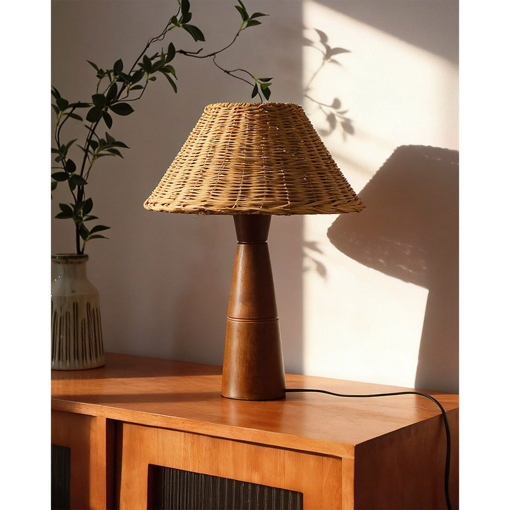 Table Lamp Bedside Lamp Living Room Lamp Wood Base LED Wood Base Lamp - Image 13