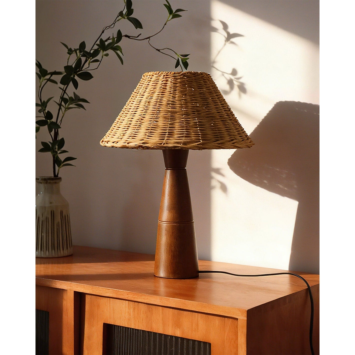 Table Lamp Bedside Lamp Living Room Lamp Wood Base LED Wood Base Lamp - Image 13