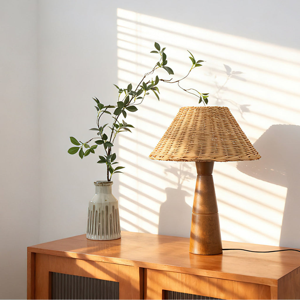 Table Lamp Bedside Lamp Living Room Lamp Wood Base LED Wood Base Lamp - Image 14