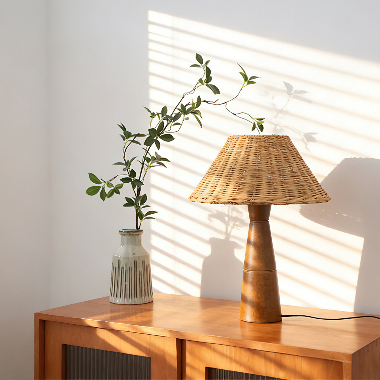 Table Lamp Bedside Lamp Living Room Lamp Wood Base LED Wood Base Lamp - Image 14