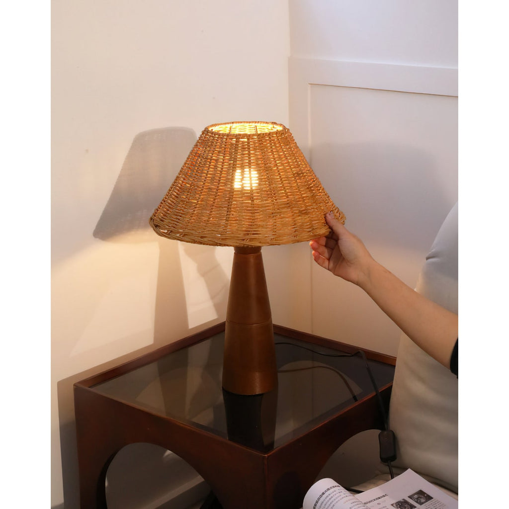 Table Lamp Bedside Lamp Living Room Lamp Wood Base LED Wood Base Lamp - Image 15