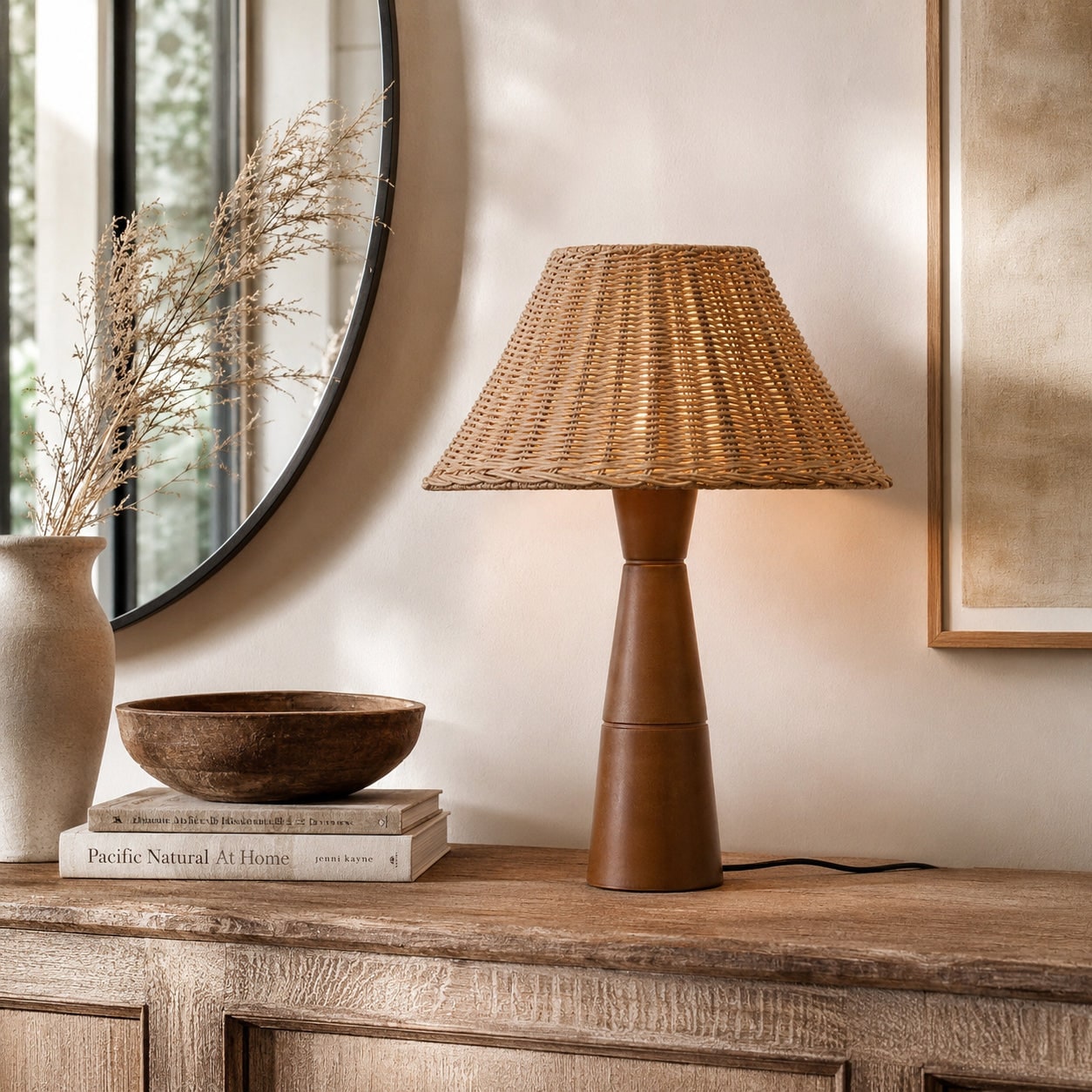 Table Lamp Bedside Lamp Living Room Lamp Wood Base LED Wood Base Lamp - Image 2