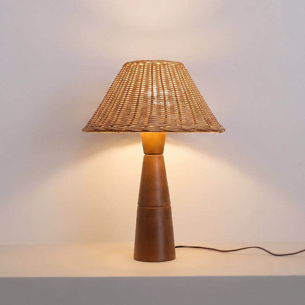 Table Lamp Bedside Lamp Living Room Lamp Wood Base LED Wood Base Lamp - Image 21