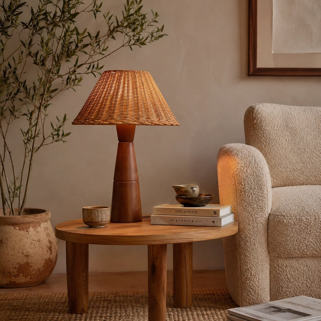 Table Lamp Bedside Lamp Living Room Lamp Wood Base LED Wood Base Lamp - Image 6
