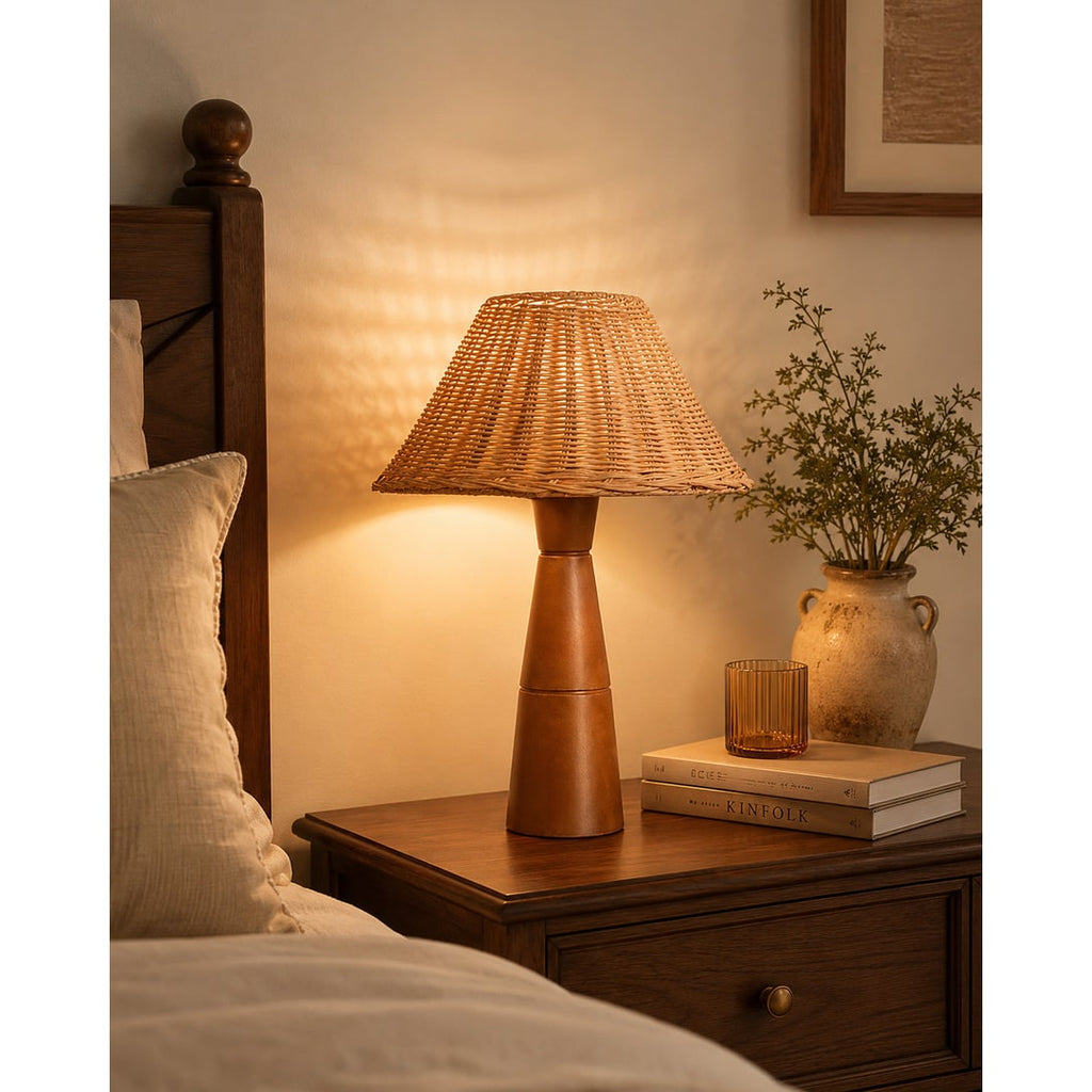 Table Lamp Bedside Lamp Living Room Lamp Wood Base LED Wood Base Lamp - Image 8
