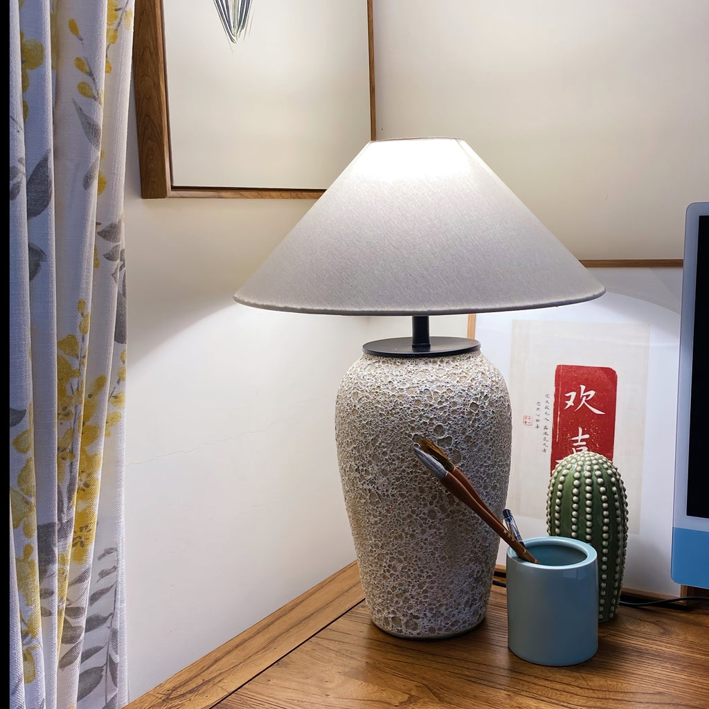 Table Lamp Ceramic Bedside Lamp Living Room Lamp Push Button Switch - Image 5