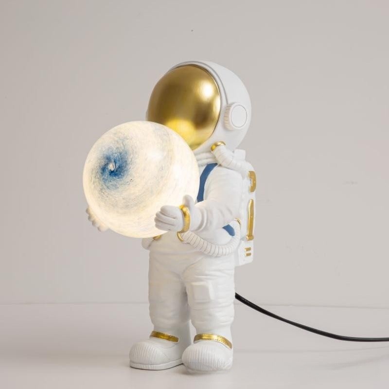 Table Lamp Mid Century Modern Touch Astronaut with Glowing Globe Bedside Set Of 2 - Image 12