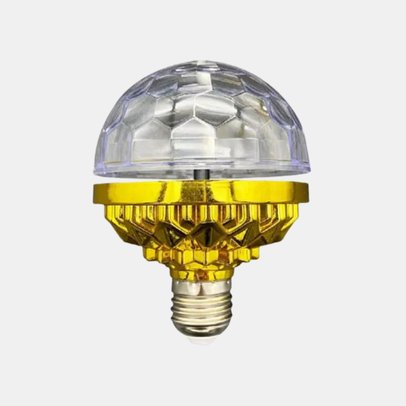 Color-Changing RGB LED Bulb with Rotating Strobe Effect – Party Light for Home Events, DJ Setups and Mood Lighting