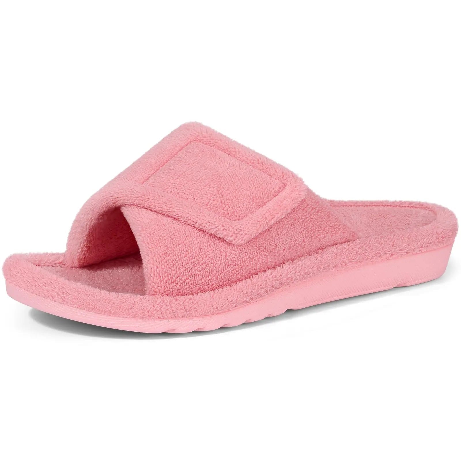 Terry Cloth Slippers with Arch Support and Open Toe Design for Indoor Wear - Image 12