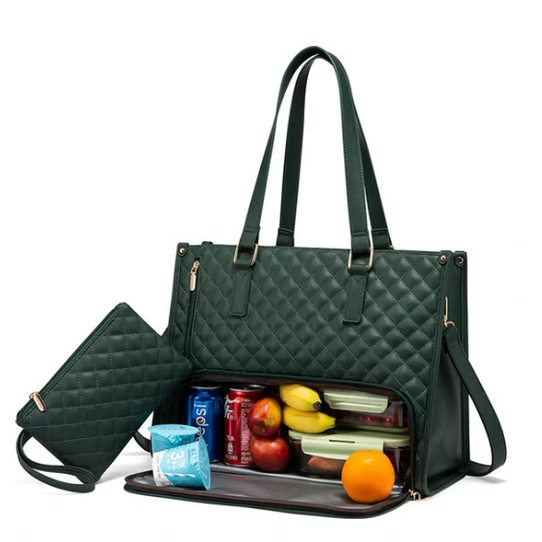 Thermal Lunch Laptop Bag Quilted Tote Water Resistant Insulated Padded Crossbody - Image 14