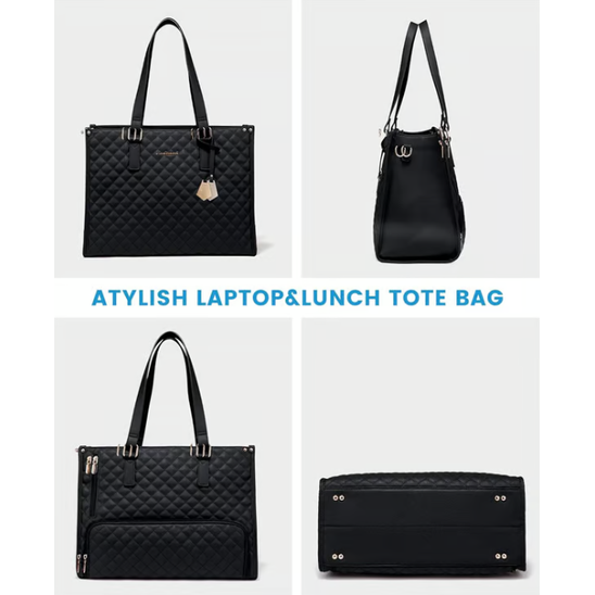 Thermal Lunch Laptop Bag Quilted Tote Water Resistant Insulated Padded Crossbody - Image 7