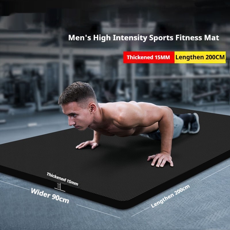Thick Cushioned Exercise Mat for Bikram Yoga with Non-Slip Ribbed Texture - Image 2