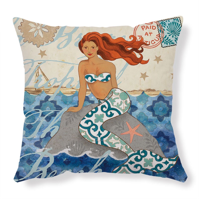 Throw Pillow Covers and Couch Cushion with Marine Life Print Square Decorative for Sofa - Image 13