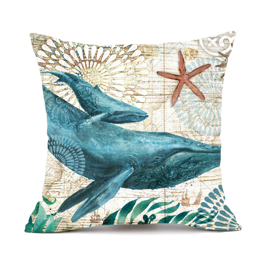 Throw Pillow Covers and Couch Cushion with Marine Life Print Square Decorative for Sofa - Image 17