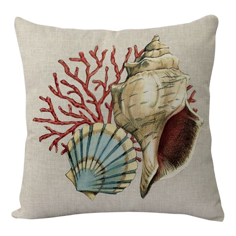 Throw Pillow Covers and Couch Cushion with Marine Life Print Square Decorative for Sofa - Image 7