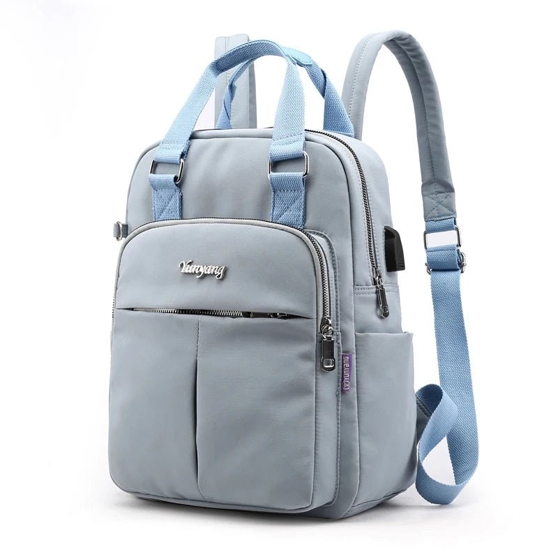 Travel Laptop Waterproof Backpack USB Charging Port Nylon Side Pockets - Image 10