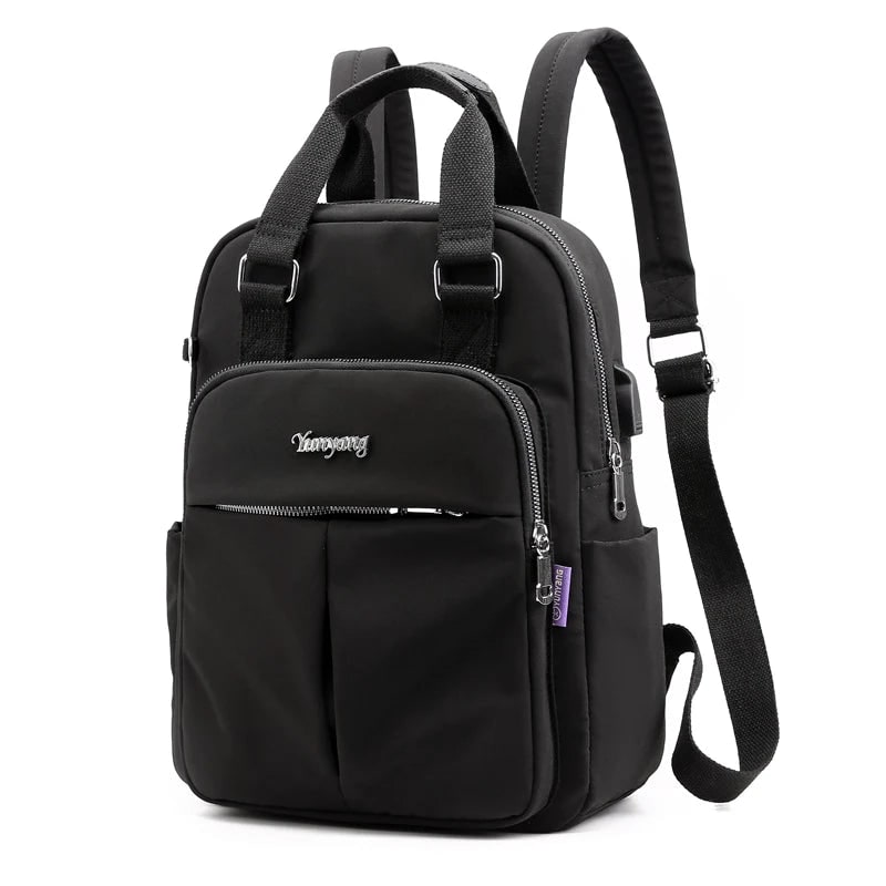 Travel Laptop Waterproof Backpack USB Charging Port Nylon Side Pockets - Image 13