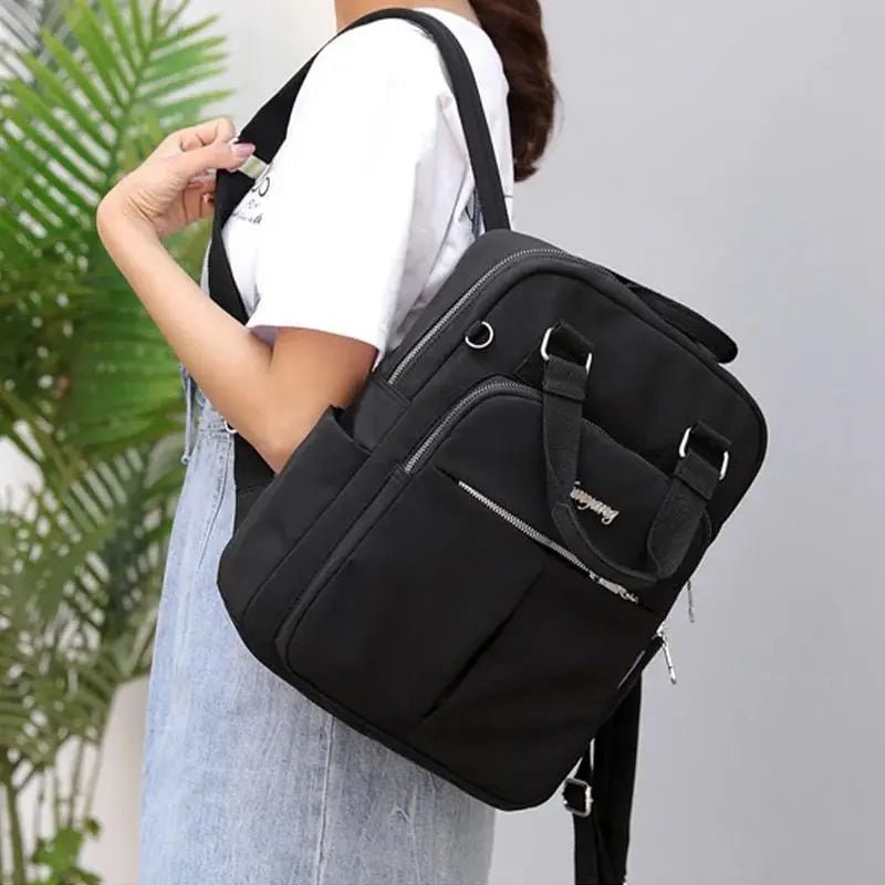 Travel Laptop Waterproof Backpack USB Charging Port Nylon Side Pockets - Image 3