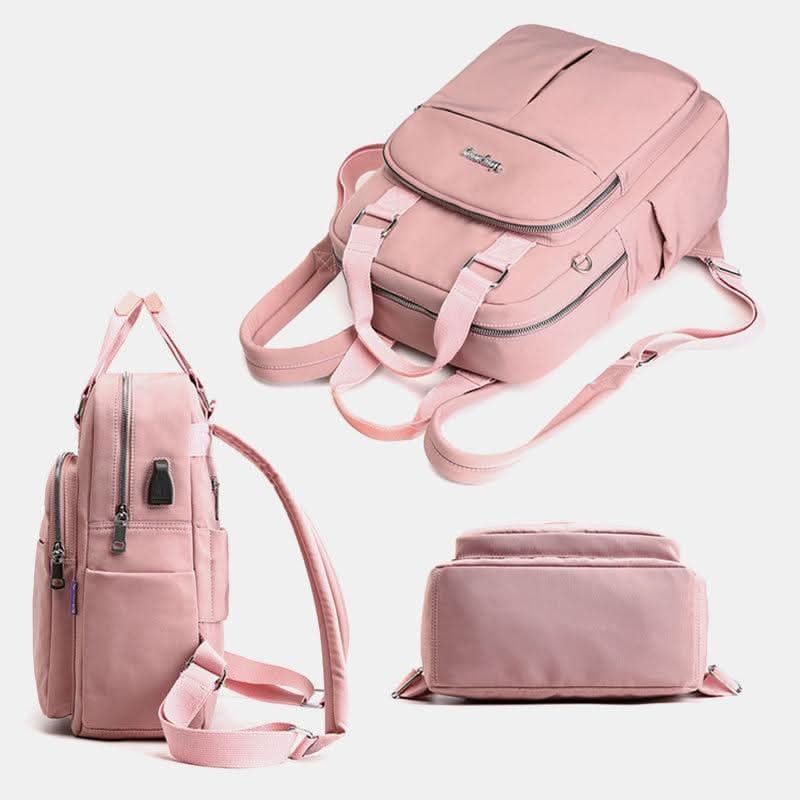 Travel Laptop Waterproof Backpack USB Charging Port Nylon Side Pockets - Image 6