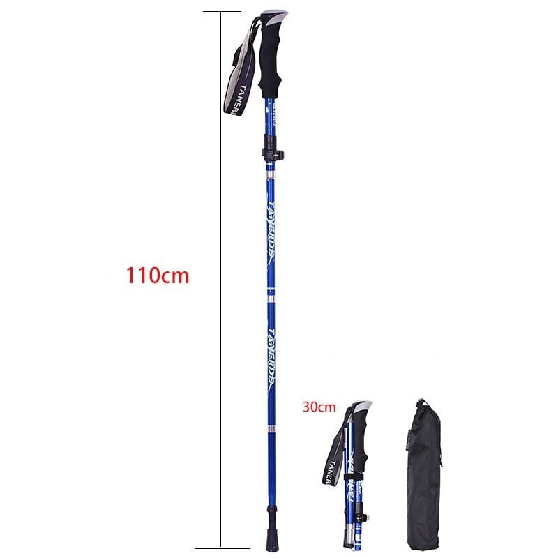 Trekking Poles Collapsible Folding Walking Sticks with Adjustable Height and Foam Grip - Image 11