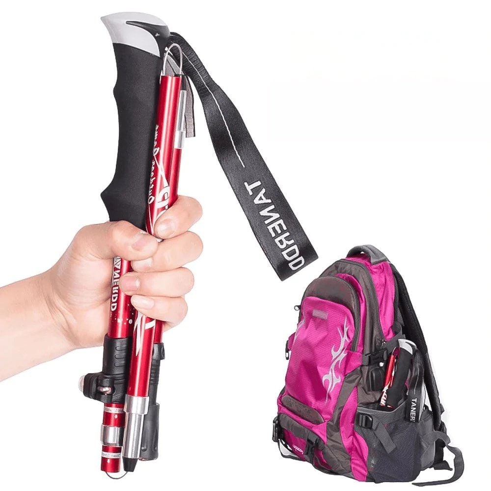 Trekking Poles Collapsible Folding Walking Sticks with Adjustable Height and Foam Grip - Image 9