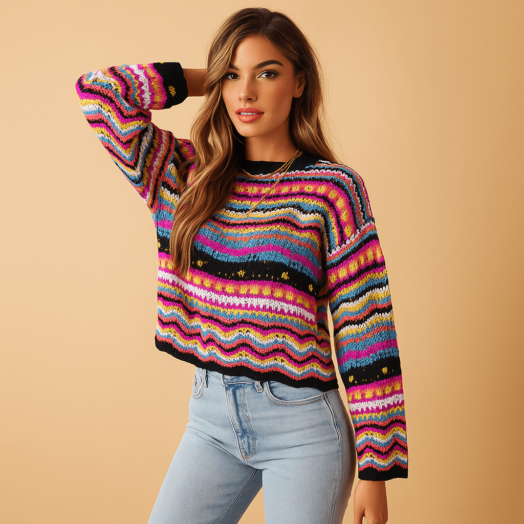 Chic Loose Knit Sweater for Women - Cozy, Breathable, and Fashionable