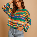 Chic Loose Knit Sweater for Women - Cozy, Breathable, and Fashionable