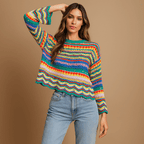 Chic Loose Knit Sweater for Women - Cozy, Breathable, and Fashionable