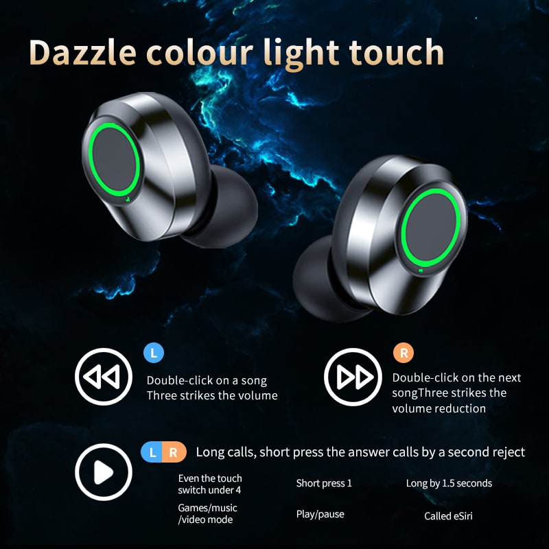 True Wireless Earbuds with Noise Cancelling Mic and Digital Display Charging Case - Image 3