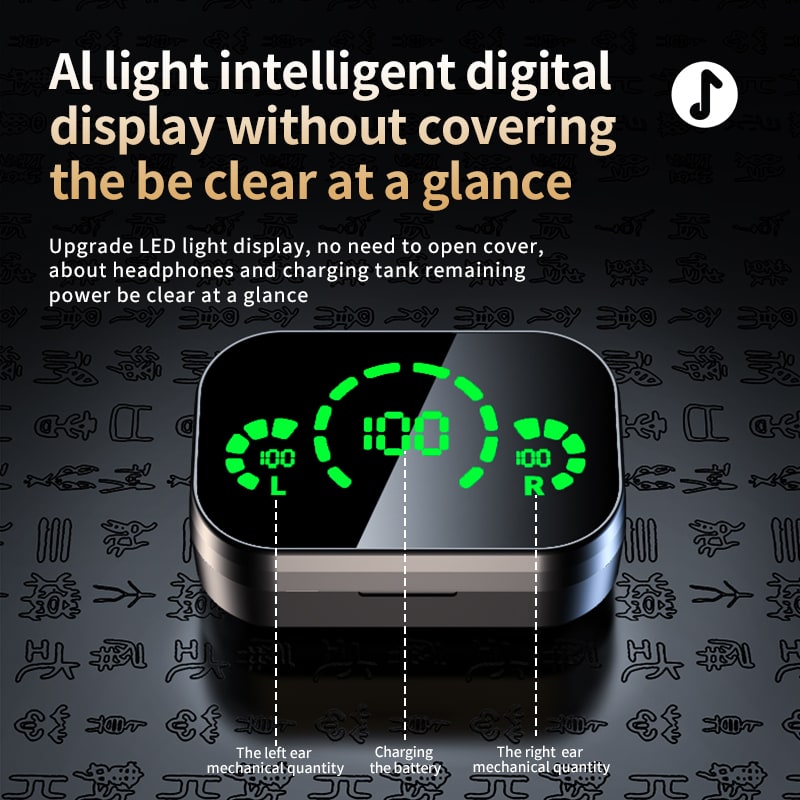 True Wireless Earbuds with Noise Cancelling Mic and Digital Display Charging Case - Image 9