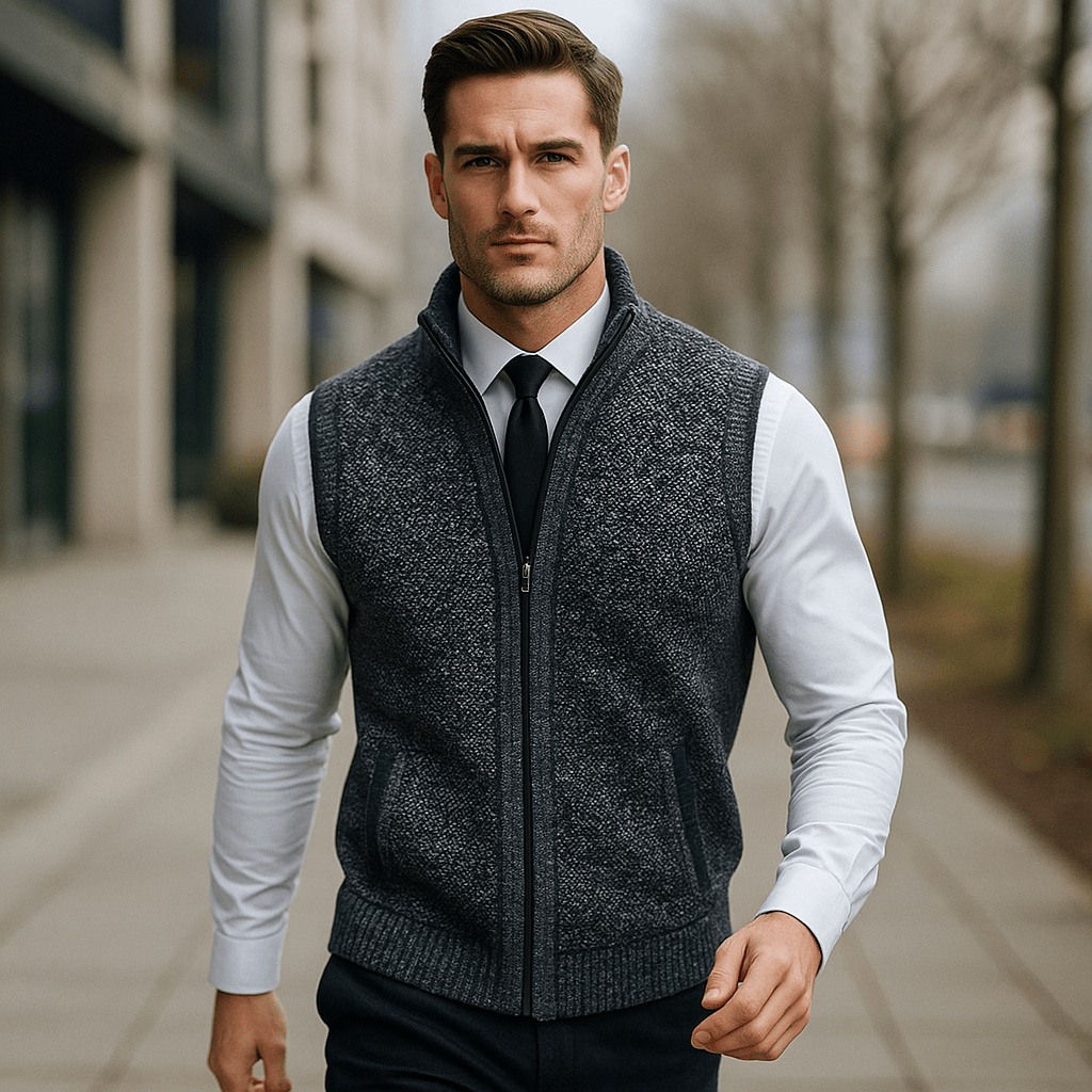 Men's Chic Knit Gilet – Comfortable and Timeless Style