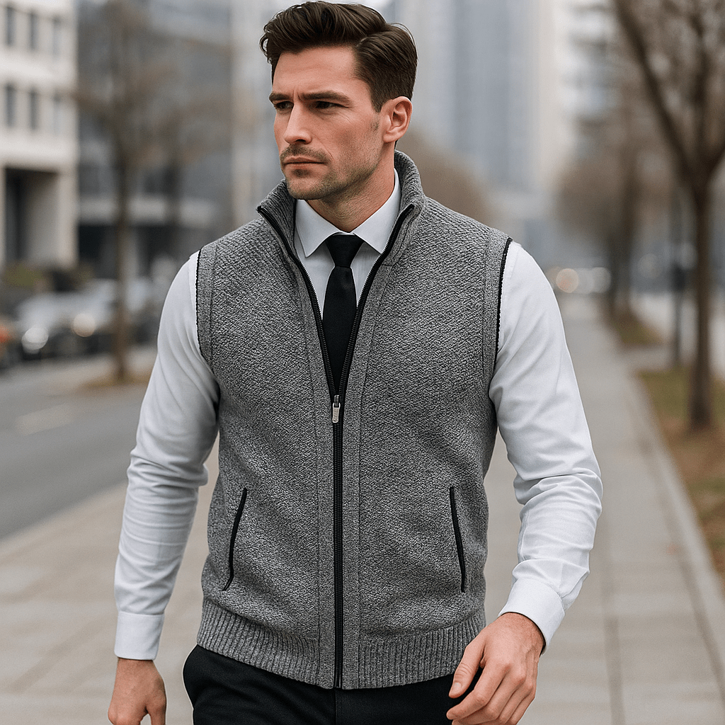 Men's Chic Knit Gilet – Comfortable and Timeless Style
