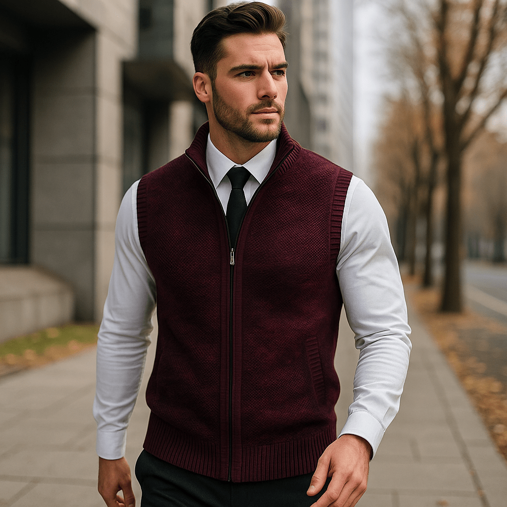 Men's Chic Knit Gilet – Comfortable and Timeless Style