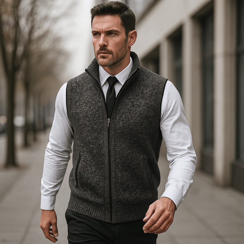 Men's Chic Knit Gilet – Comfortable and Timeless Style