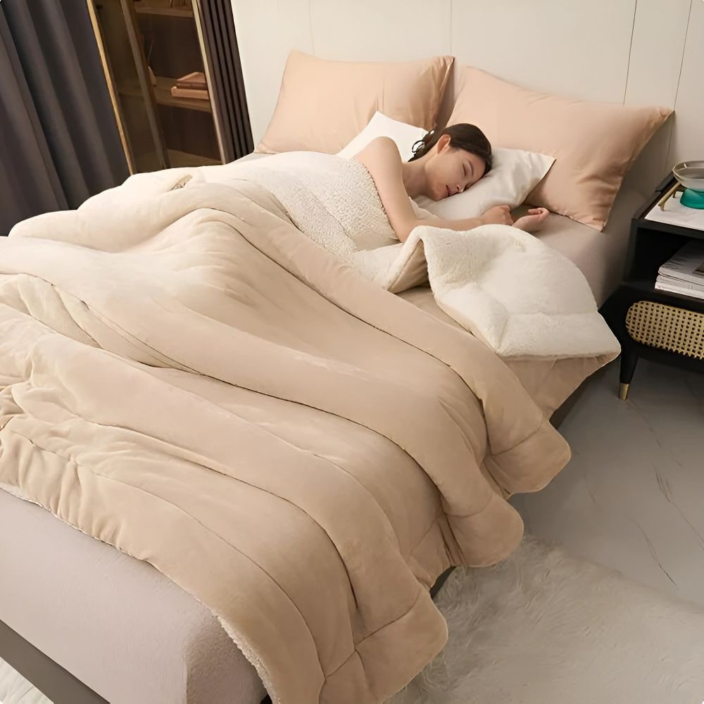 Ultra Plush Throw Blanket Softest Faux Fur Sherpa Fleece Quilted - Image 1