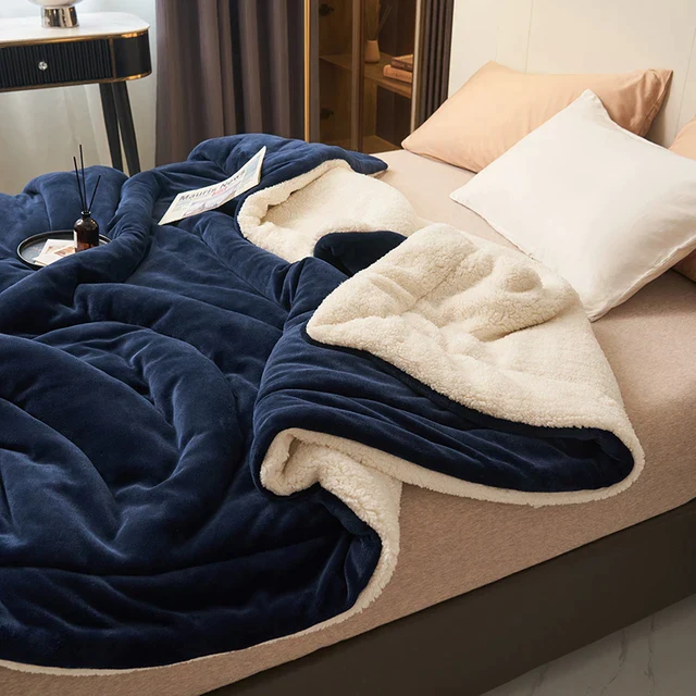Ultra Plush Throw Blanket Softest Faux Fur Sherpa Fleece Quilted - Image 3