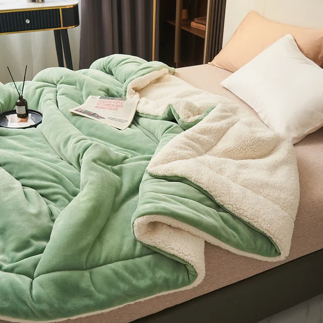 Ultra Plush Throw Blanket Softest Faux Fur Sherpa Fleece Quilted - Image 5