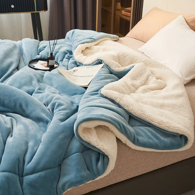 Ultra Plush Throw Blanket Softest Faux Fur Sherpa Fleece Quilted - Image 6