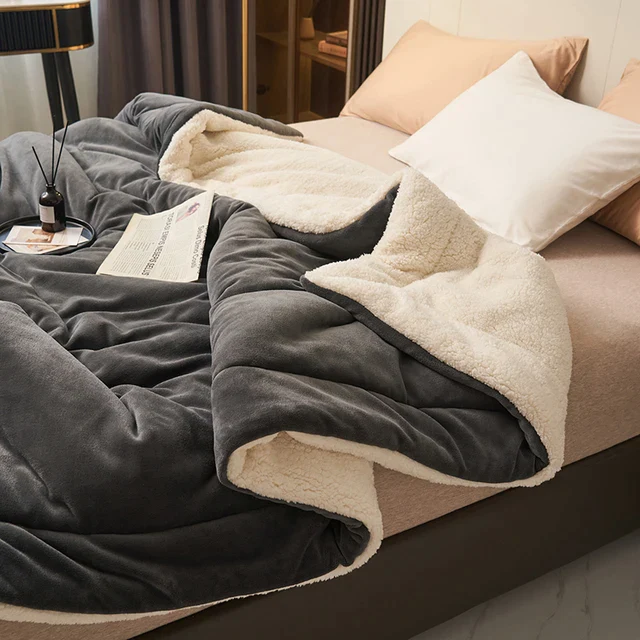Ultra Plush Throw Blanket Softest Faux Fur Sherpa Fleece Quilted - Image 7