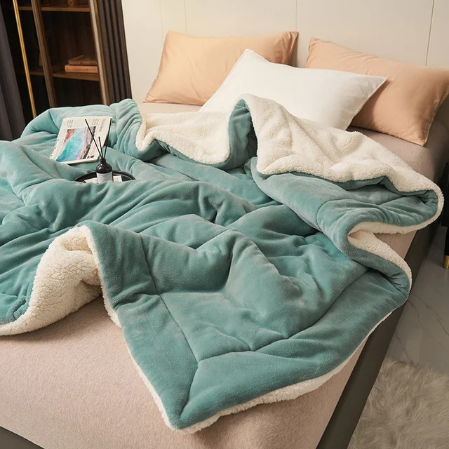 Ultra Plush Throw Blanket Softest Faux Fur Sherpa Fleece Quilted - Image 9