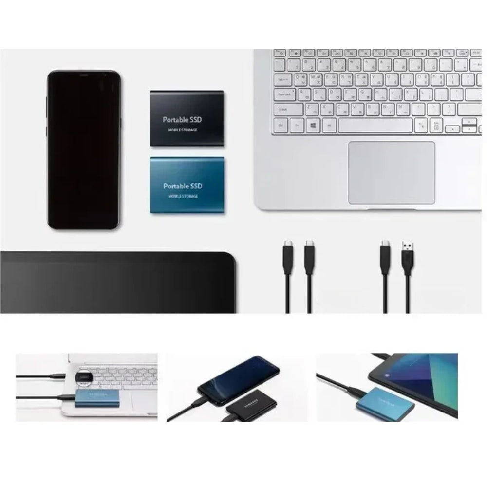 Usb-C External Ssd Compact Hard Drive Portable Laptop Metallic Travel Storage - Image 4