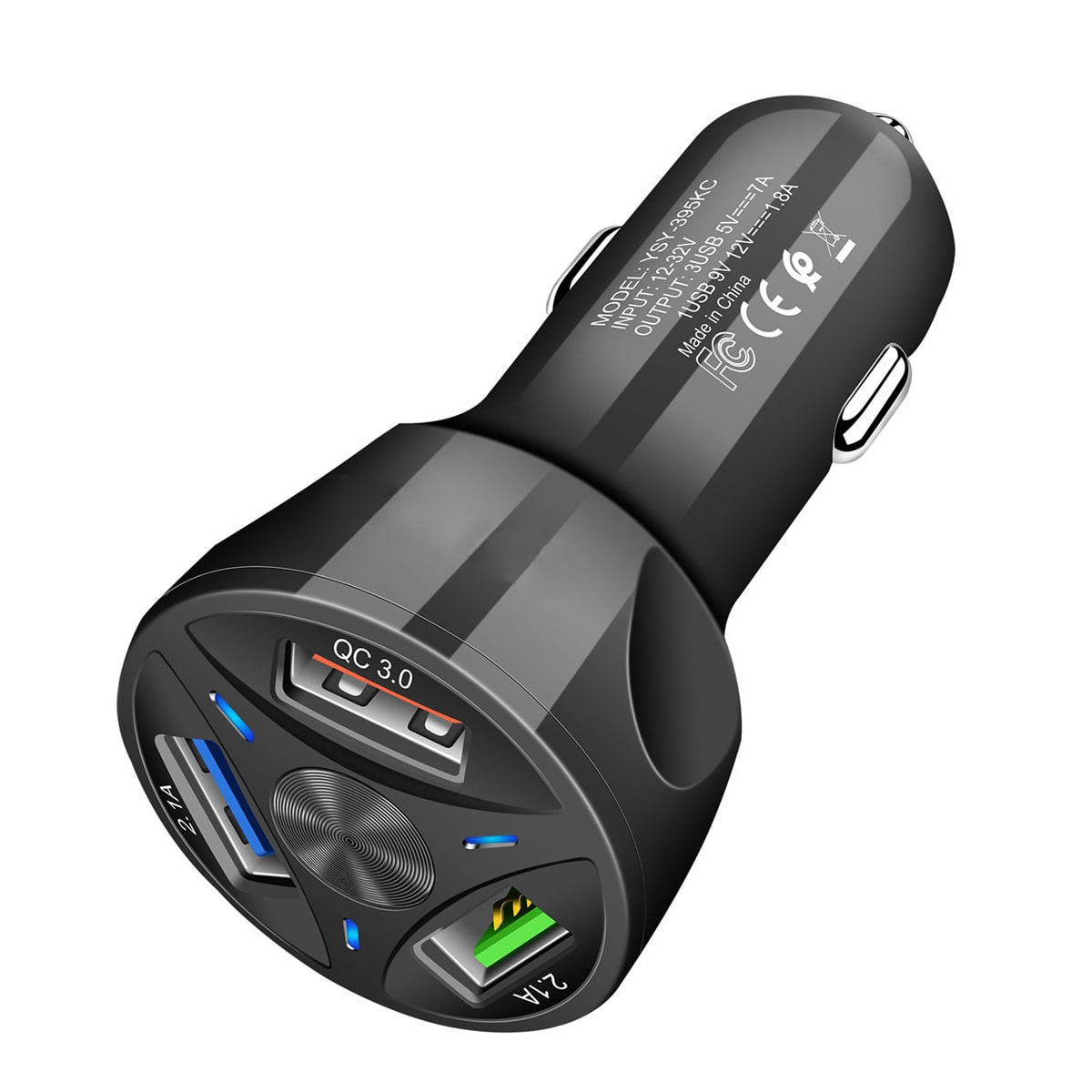 USB Car Phone Charger with Four Ports Qc 3.0 Fast Charge and Dashboard Mat Usbc - Image 7