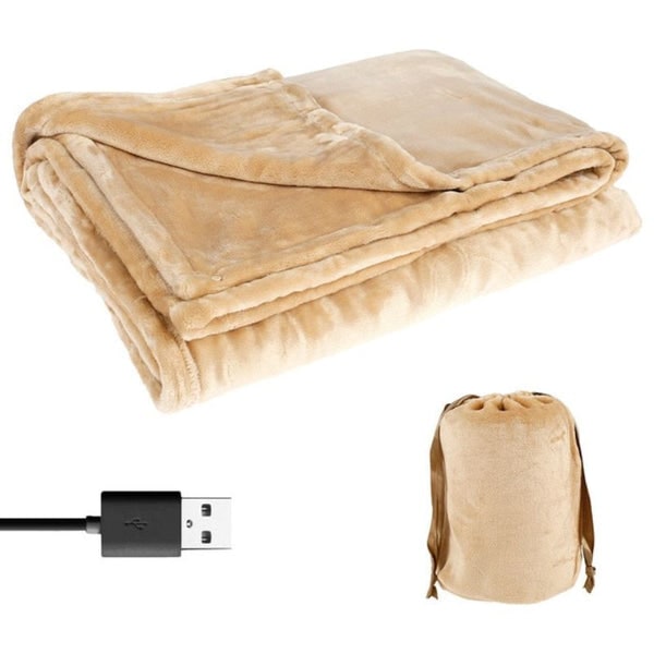 USB Heated Blanket Portable Cordless Electric with Plush Fleece and Storage Bag - Image 2