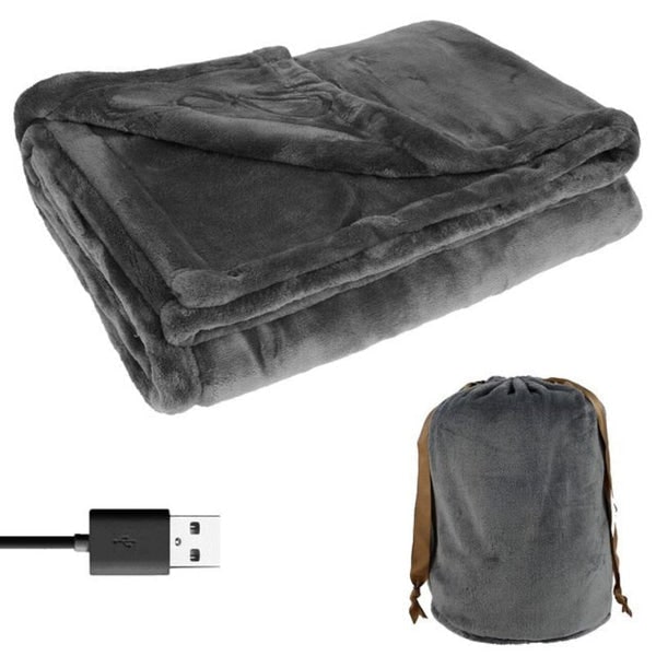 USB Heated Blanket Portable Cordless Electric with Plush Fleece and Storage Bag - Image 3