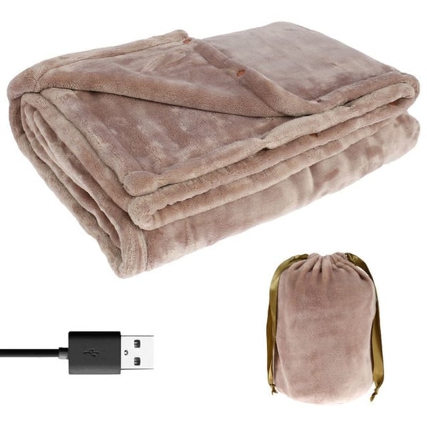 USB Heated Blanket Portable Cordless Electric with Plush Fleece and Storage Bag - Image 4
