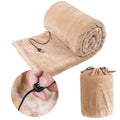 USB Heated Blanket Portable Throw with Plush Fleece and Storage Bag for Travel - Image 2